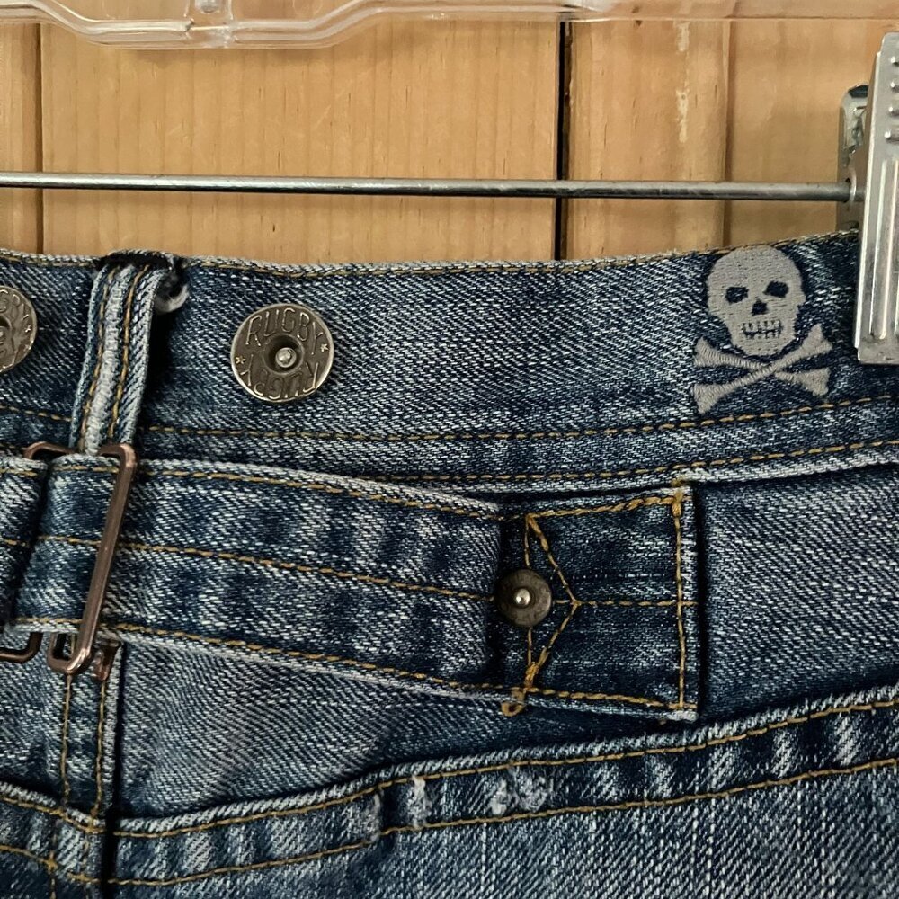 Ralph Lauren Rugby Womens Skull & Crossbones Patchwork Skirt Size 26 Blue AN EXC - Picture 11 of 12